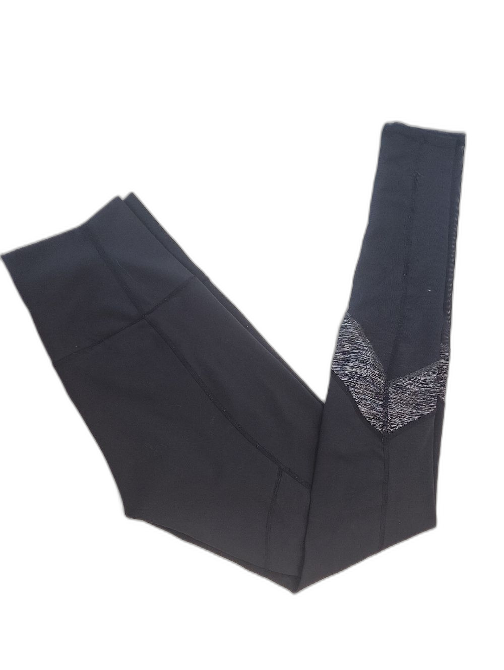 lululemon athletica Chic Sporty Black Leggings Gray Accent And Sheer Calves